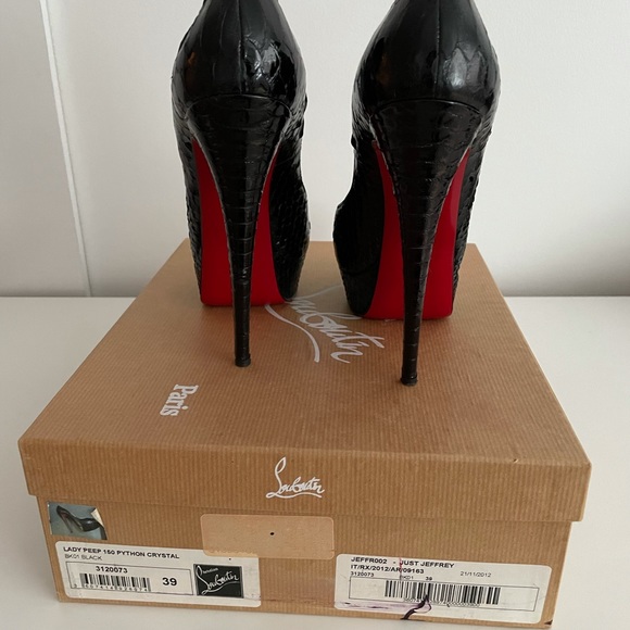 Christian Louboutin Lady Peep 150 Python Pumps - Picture 4 of 8